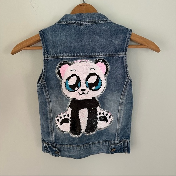 Sequin Panda Denim Vest - Picture 4 of 15